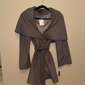 Halogen Gray Belted Coat